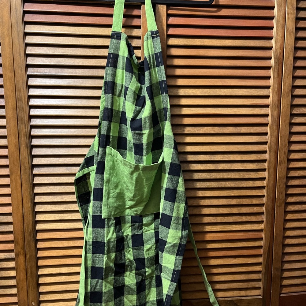 Green and Black Checkered Apron